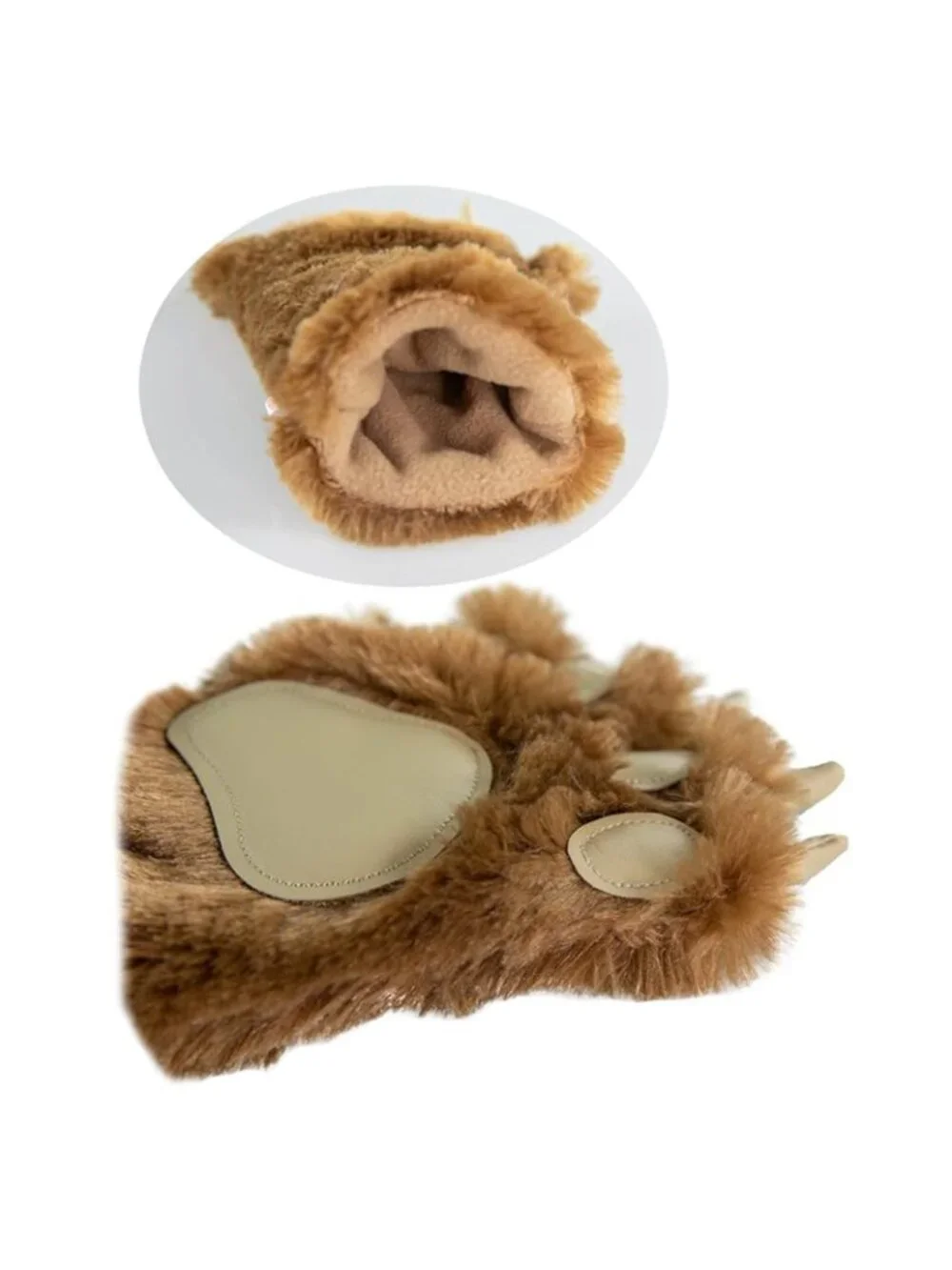 Lazy One Animal Paw Mittens Child One Size Soft Fur Unisex